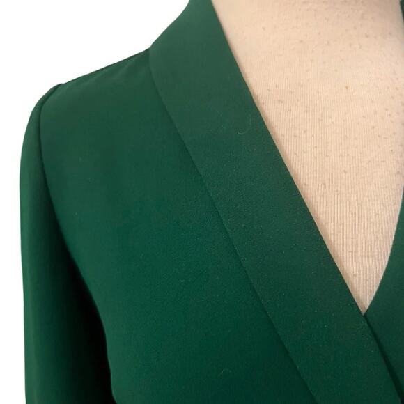 J.Crew Double V Blouse Green Size 0 - Picture 6 of 13